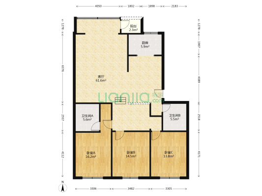 牧山管委会 3室1厅2卫 147平方