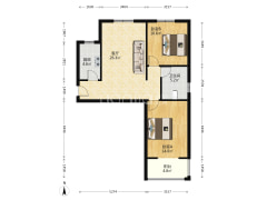 水岸花城 2室2厅 南 北-涿州水岸花城户型图