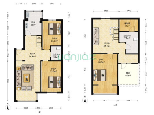 文欣澜庭 3室2厅2卫 122平方