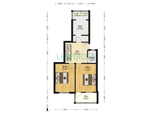 武林巷36号 2室1厅1卫 60平方