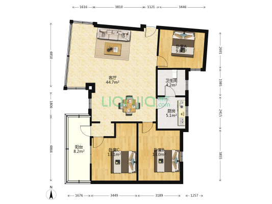 慧丰楼 3室1厅1卫 98平方