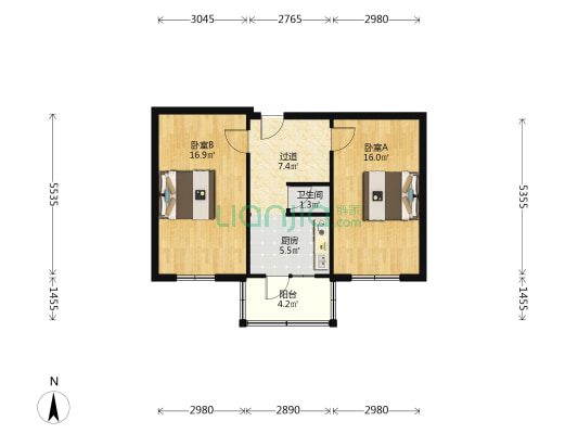 梅江三小区 2室0厅1卫 52平方