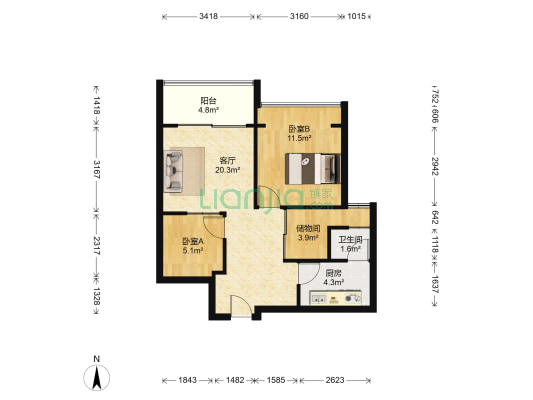 大竹林商业中心 2室1厅1卫 64平方