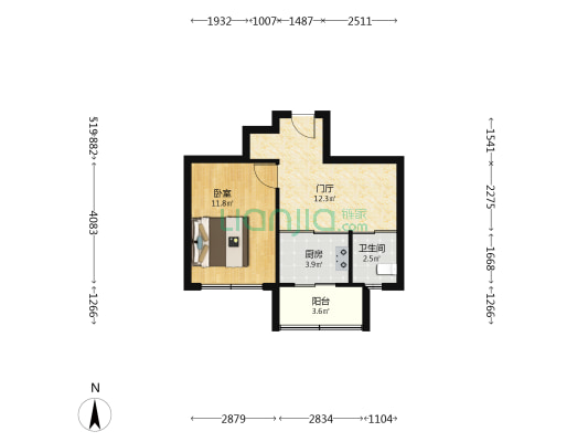 富康花园小区 1室0厅1卫 45平方