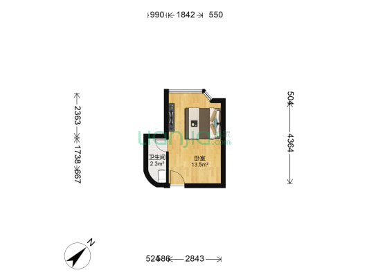 百合花园 1室0厅1卫 166平方