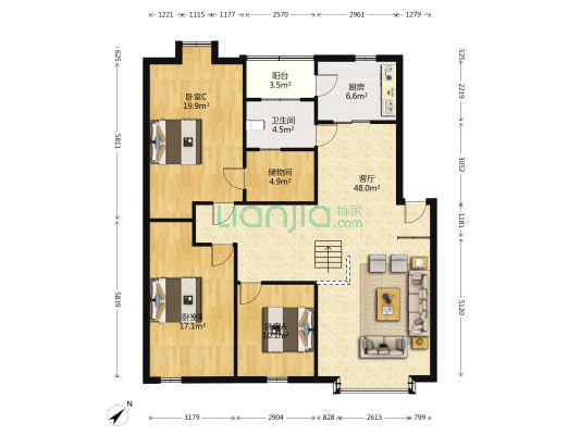 顺天苑 3室1厅1卫 138平方