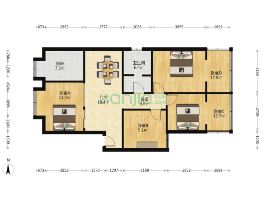 利民巷6号 4室0厅1卫 99平方