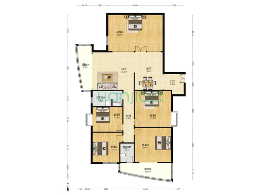 伟业财智广场 5室2厅2卫 243平方