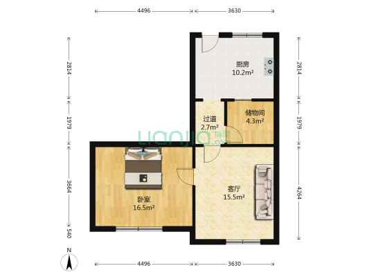 城中街268号 1室1厅0卫 65平方