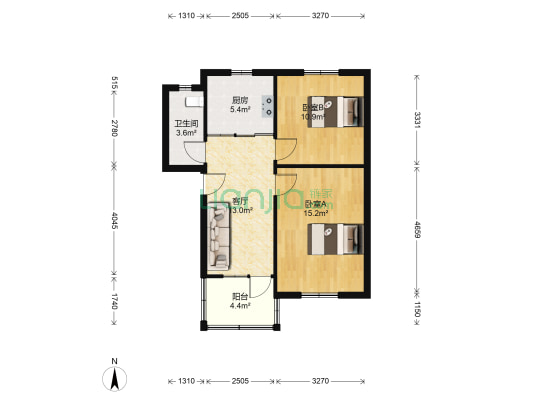五星新村五区 2室1厅1卫 66平方