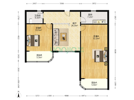 翠珠大厦 2室1厅1卫 139平方