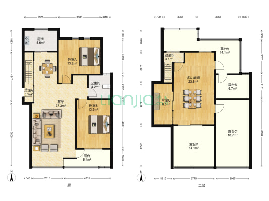 翰林苑(胶州) 4室1厅1卫 153平方