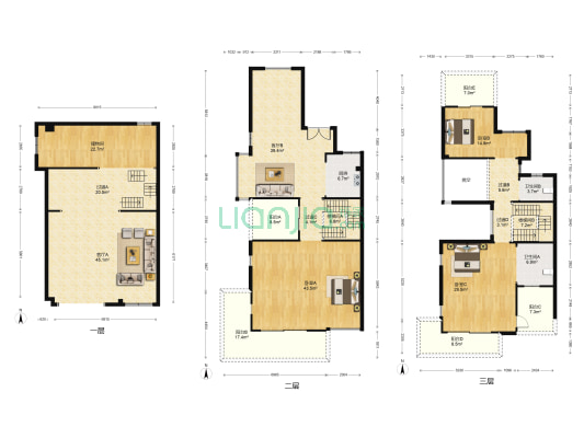 远洋城天曜花园 3室2厅2卫 194平方