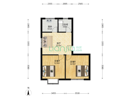 丹桂苑 2室1厅1卫 62平方