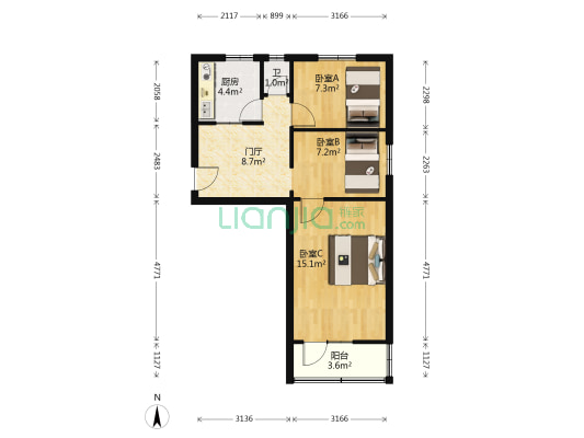 永庆里 3室0厅1卫 57平方