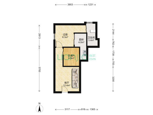 守府东巷 1室1厅1卫 72平方