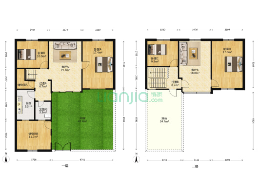 郭屯新村 4室2厅1卫 144平方