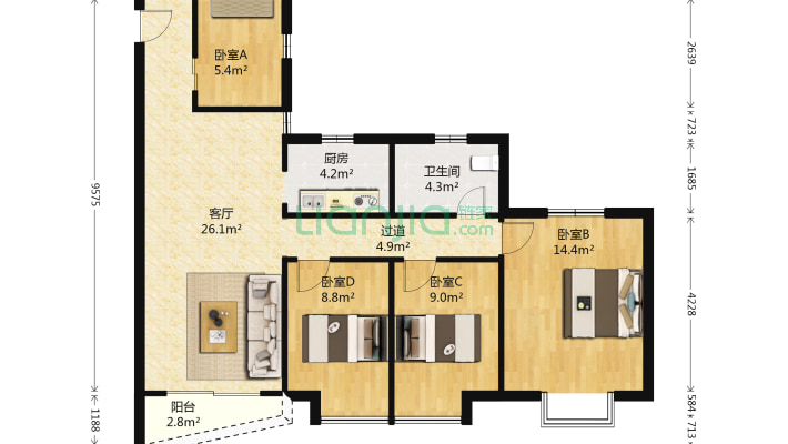 满庭芳花园二手房实景图