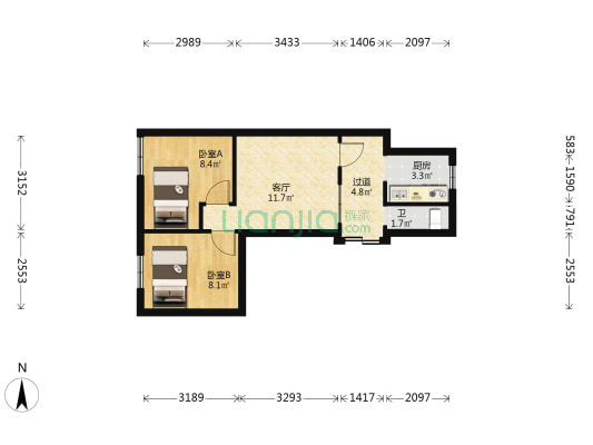 兴仁里 2室1厅1卫 44平方