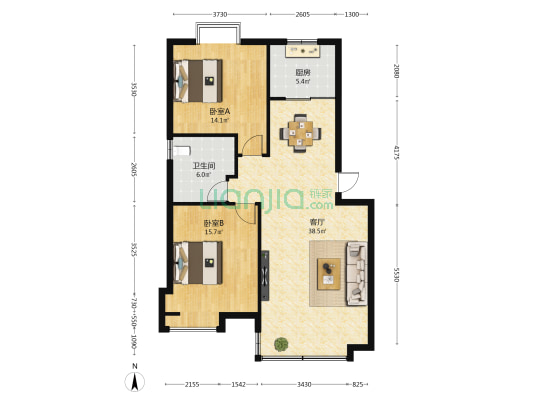 景翠花园 2室1厅1卫 93平方