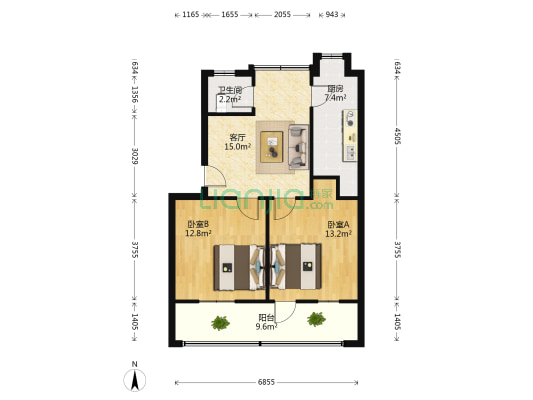 襄阳职业技术学校樊城分院家属院 2室1厅1卫 65平方