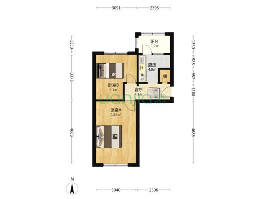 建新家园 2室1厅0卫 47平方