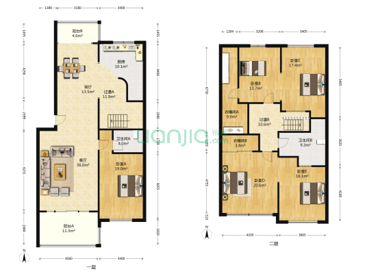御景山墅 5室2厅2卫 110平方