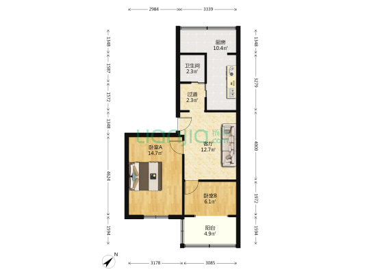 田家巷13号 2室1厅1卫 60平方