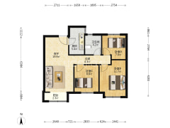 鸿坤理想尔湾 3室1厅 南 北-涿州鸿坤理想尔湾户型图