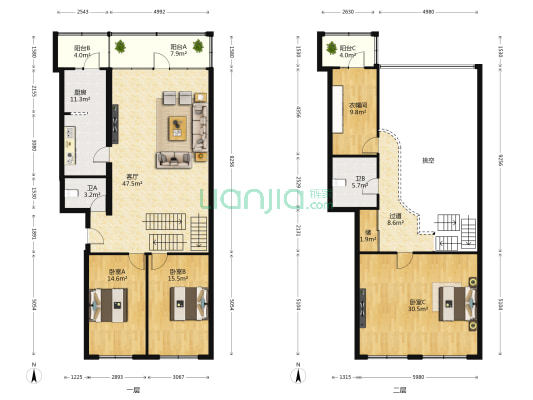 肉联小区 3室1厅2卫 224平方