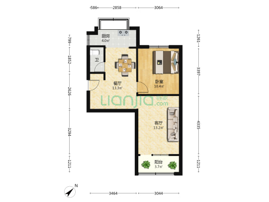 新华印刷厂宿舍 1室2厅1卫 47平方