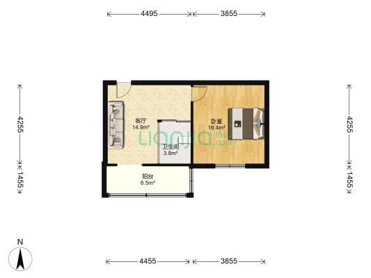 黑龙江省建一家属小区 1室1厅1卫 48平方