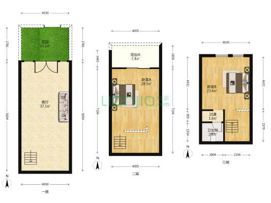 天润青桐小镇 2室1厅1卫 100平方