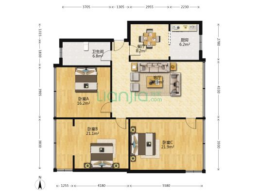 新都金光路68号 3室2厅1卫 123平方