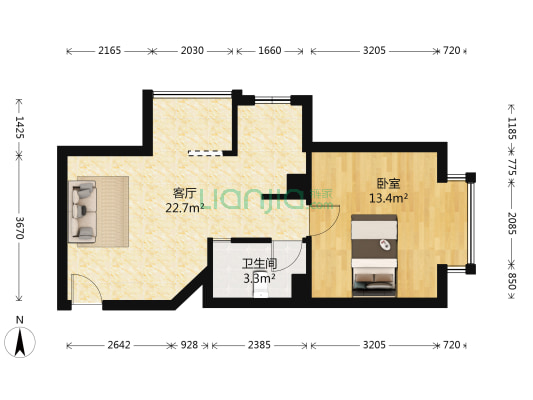 泰和锦苑 1室1厅1卫 53平方