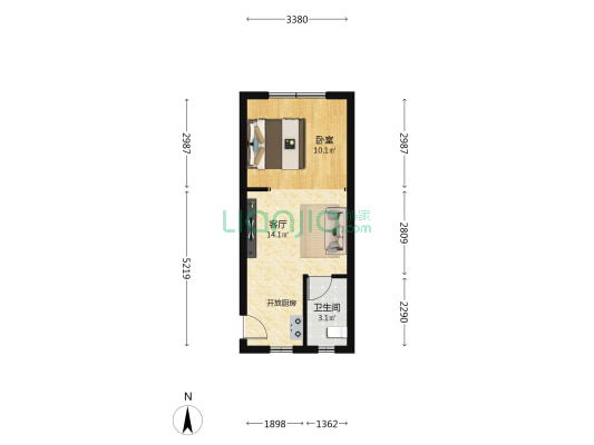 舍里甲社区南漆小区 1室1厅1卫 35平方