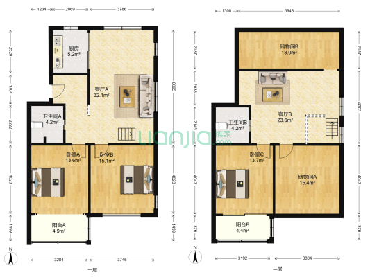 北景园菊香苑 3室2厅2卫 138平方