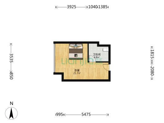 世景国际广场 1室0厅1卫 44平方