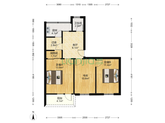 未管所职工宿舍 3室1厅1卫 74平方