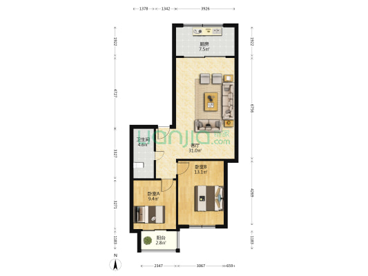 远东小区 2室1厅1卫 78平方