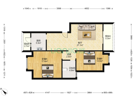 金峰云水涧二期 2室1厅1卫 85平方