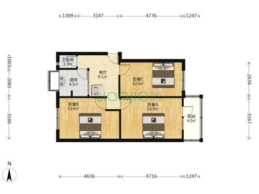 甘肃建投建材住宅小区 3室1厅1卫 70平方