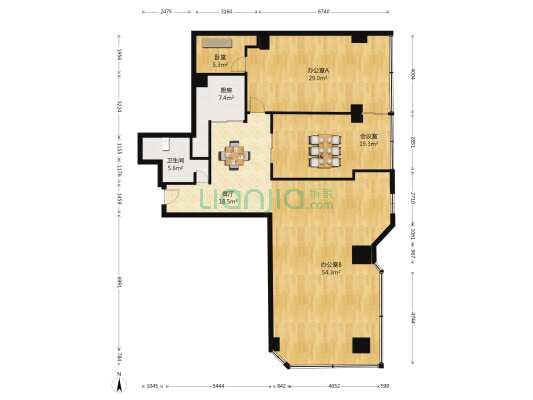 新世纪大厦 4室1厅1卫 186平方