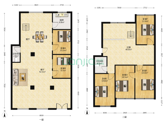 新生商住楼 6室1厅2卫 256平方