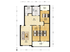 西城区单位家属院通透三居室出售-涿州涿州市医院家属院南区户型图
