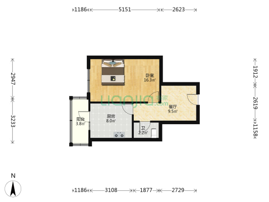体育小区 1室1厅1卫 50平方