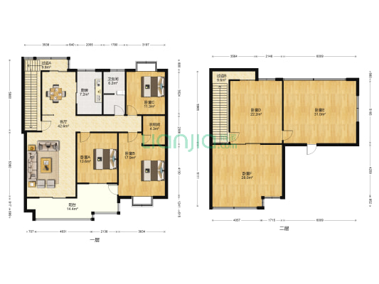 祥和四季花園 6室1厅1卫 128平方