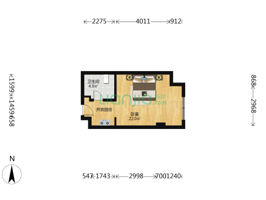 怡和南路13号院 1室0厅1卫 44平方