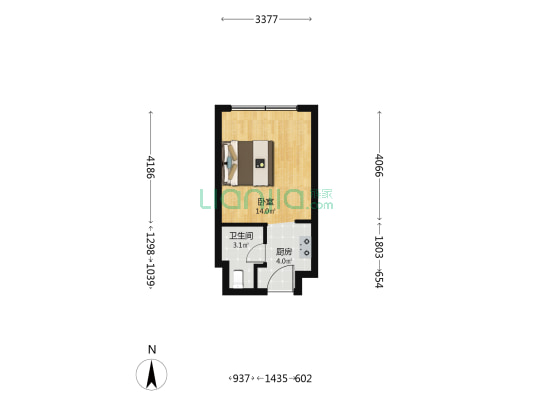 复地御香山（公寓） 1室0厅1卫 36平方