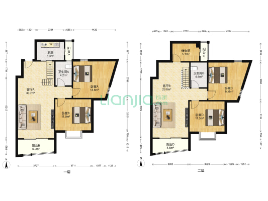 江畔明珠广场 4室2厅2卫 186平方